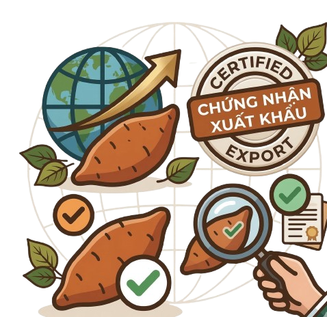 chứng nhận khoai lang đạt chuẩn xuất khẩu